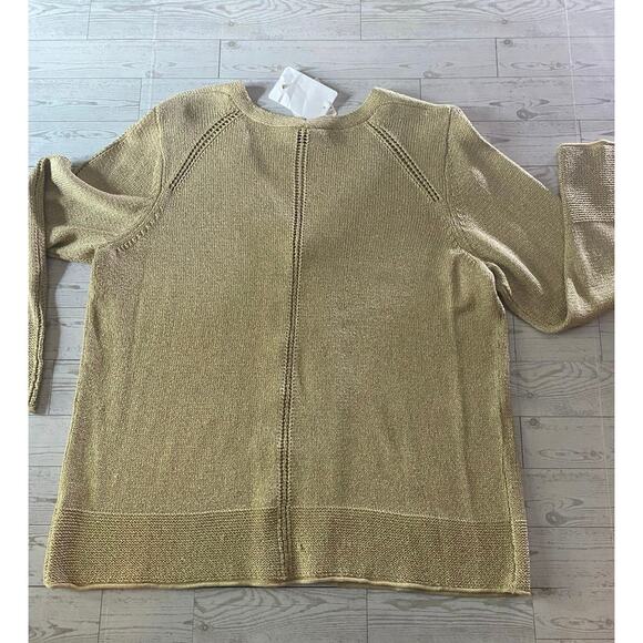 Doncaster Collection Women’s Gold Silk Blend Button Cardigan Sweater NWT Size 1W - Picture 6 of 7